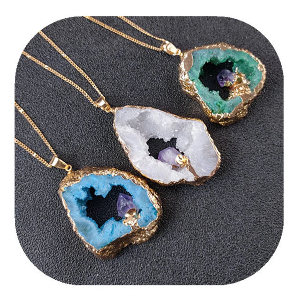 Agate Crystals Necklace