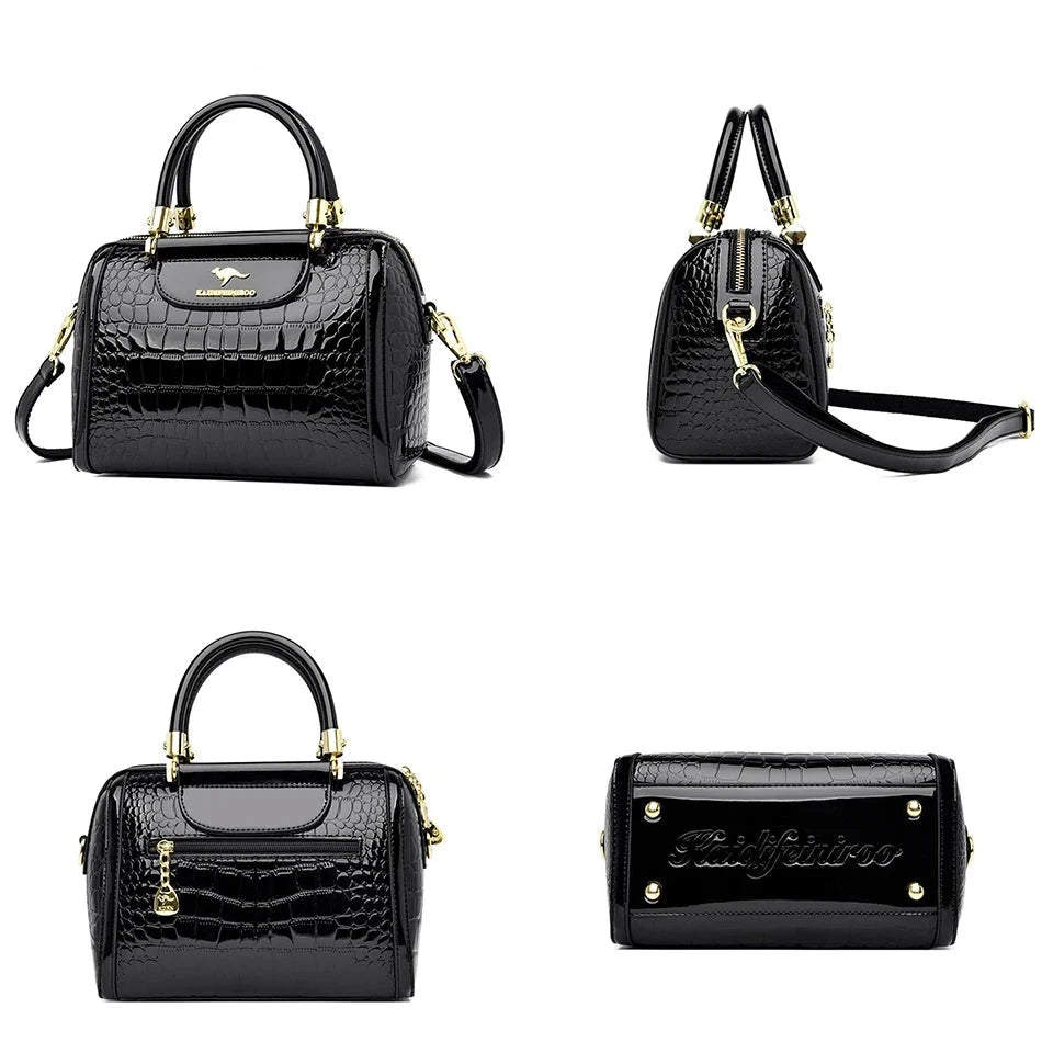 Women Leather Crocodile Pattern bag