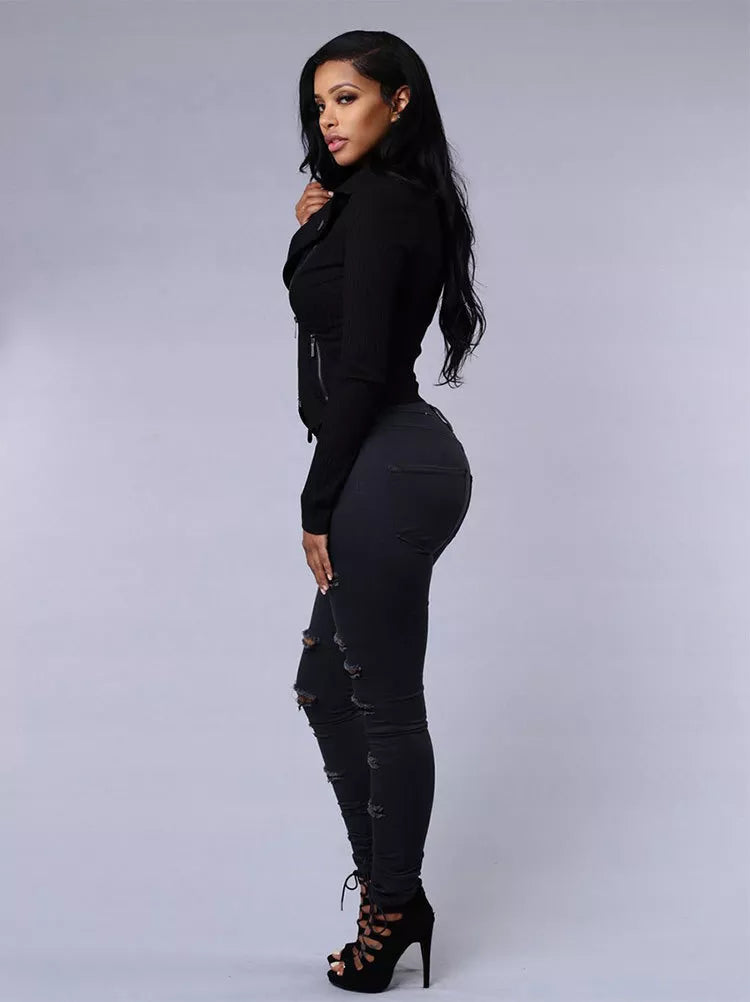 Women ripped jeans