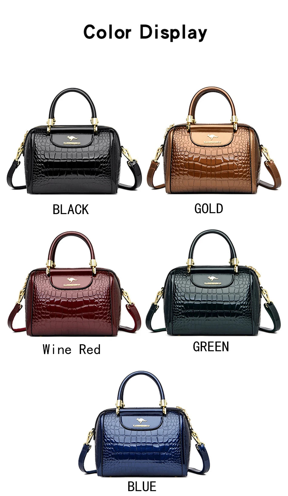 Women Leather Crocodile Pattern bag