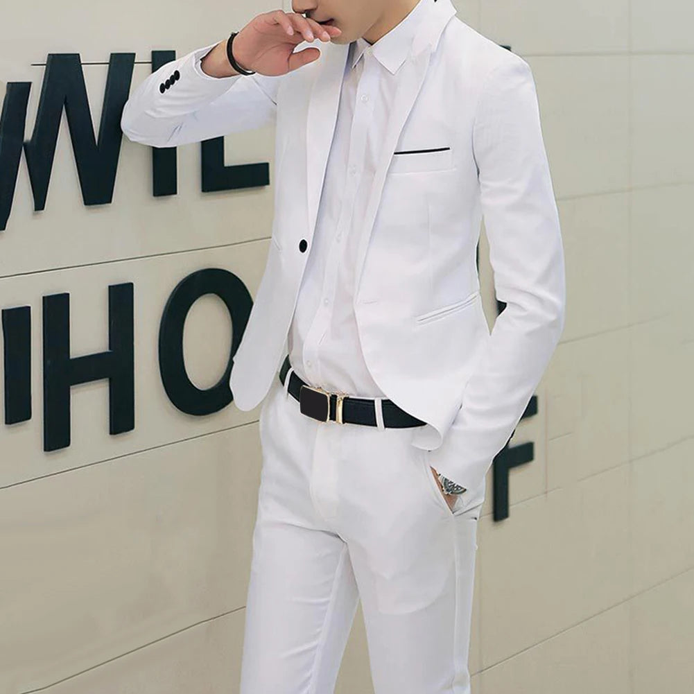2Pcs Blazer and Pants Suit