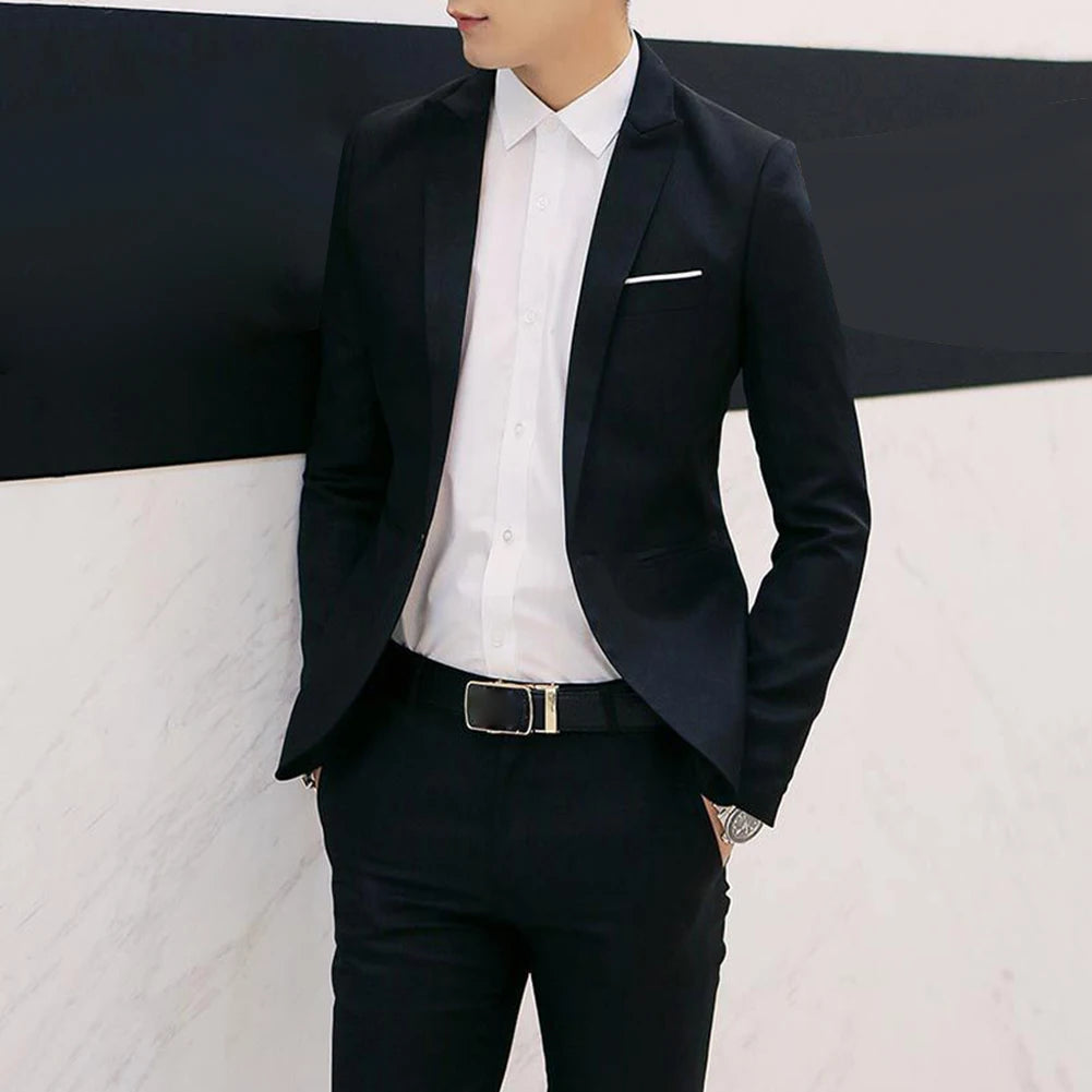 2Pcs Blazer and Pants Suit