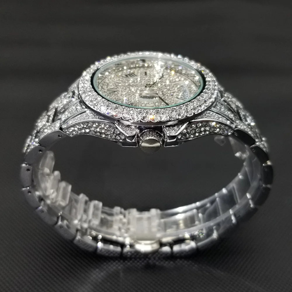 Hombres Lujo Diamante Cuarzo Impermeable