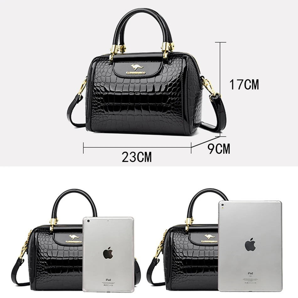 Women Leather Crocodile Pattern bag