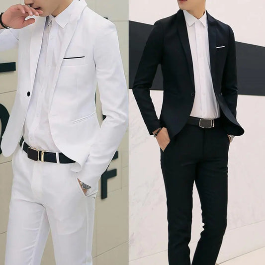 2Pcs Blazer and Pants Suit