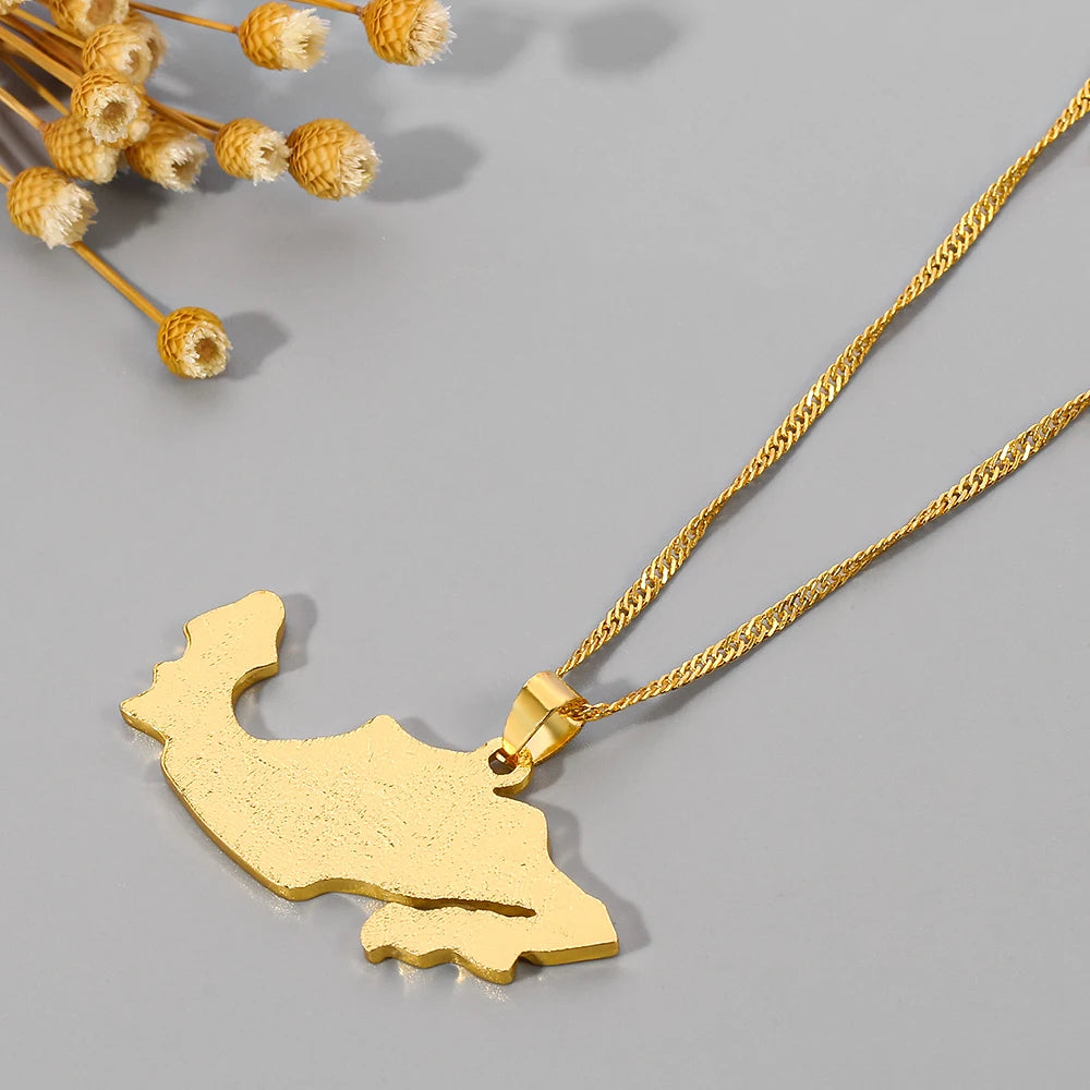 Mexico Map Flag Necklace