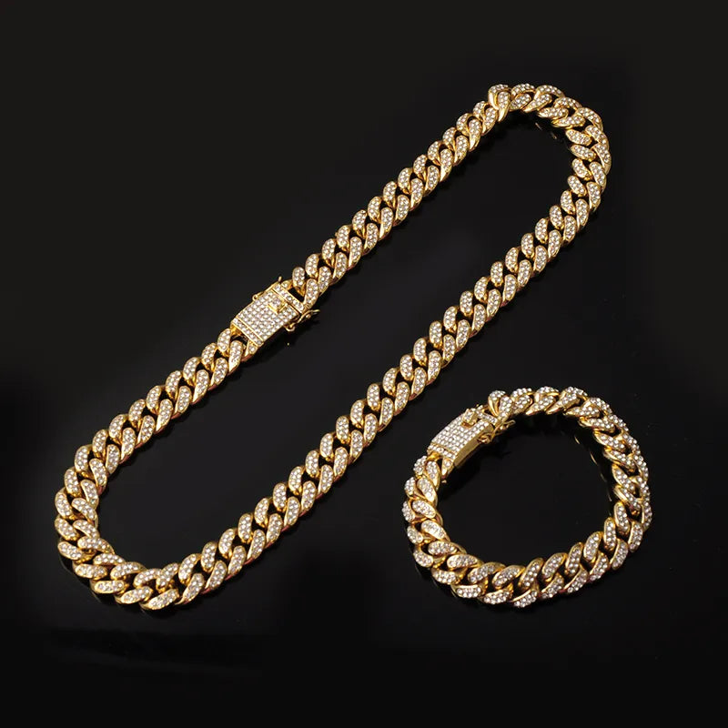 Men Jewelry Necklace+Watch+Bracelet