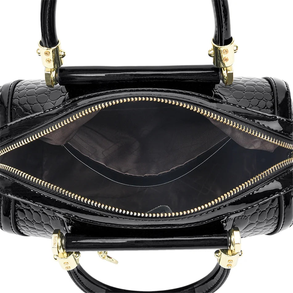 Women Leather Crocodile Pattern bag