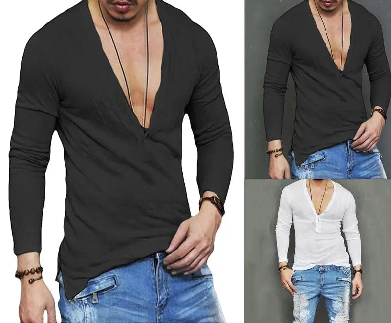 Camicia casual da uomo a maniche lunghe slim fit