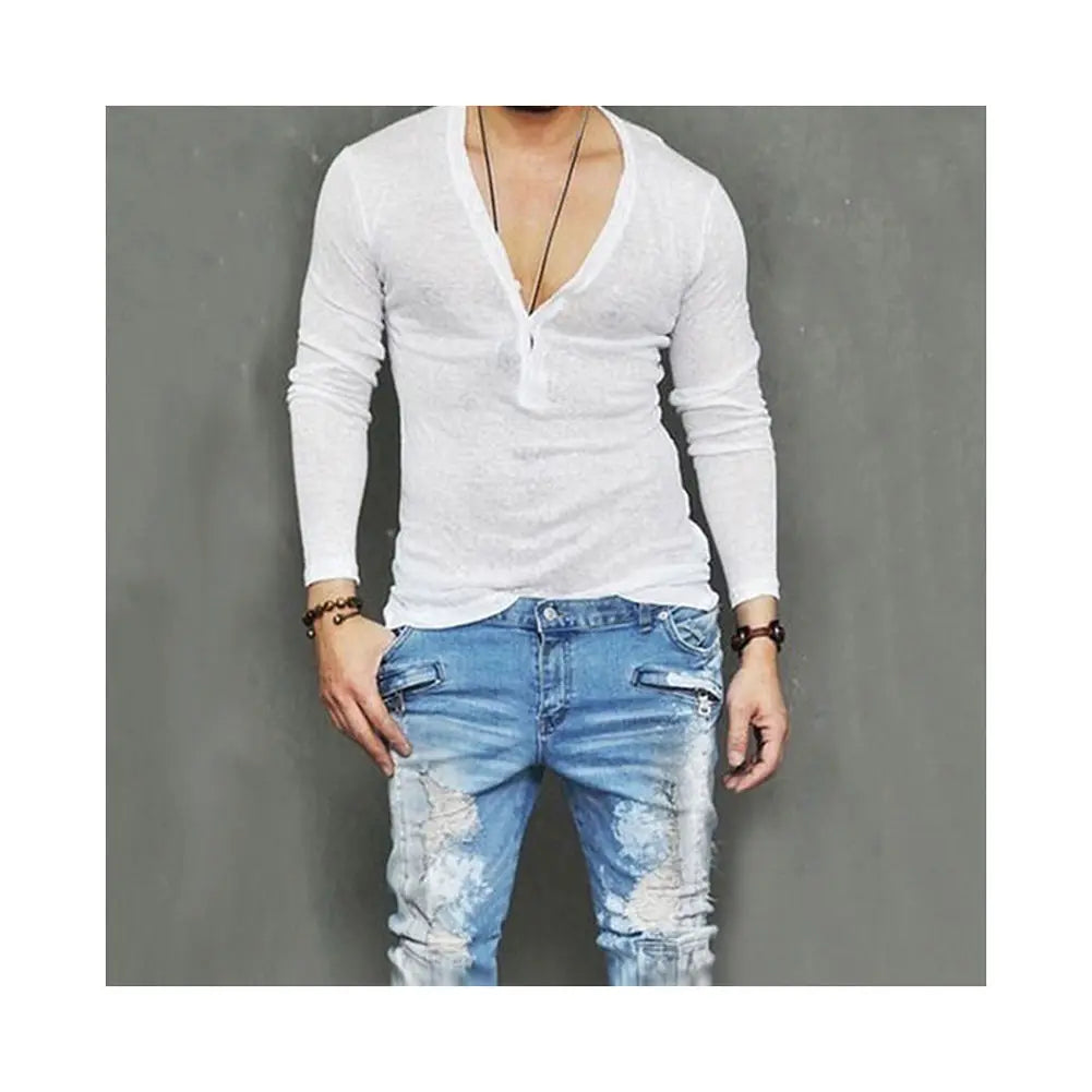 Camicia casual da uomo a maniche lunghe slim fit