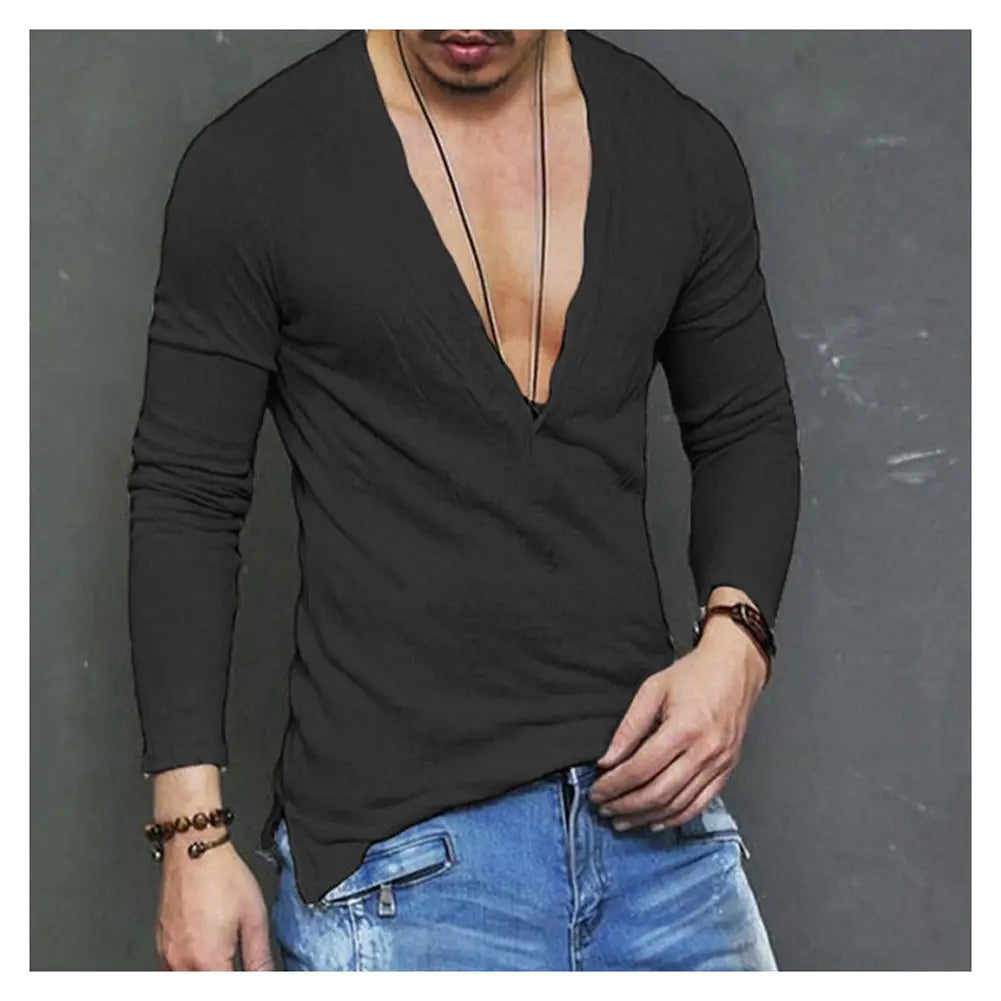 Camicia casual da uomo a maniche lunghe slim fit