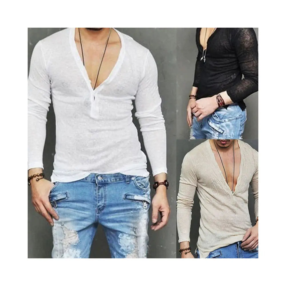 Camicia casual da uomo a maniche lunghe slim fit