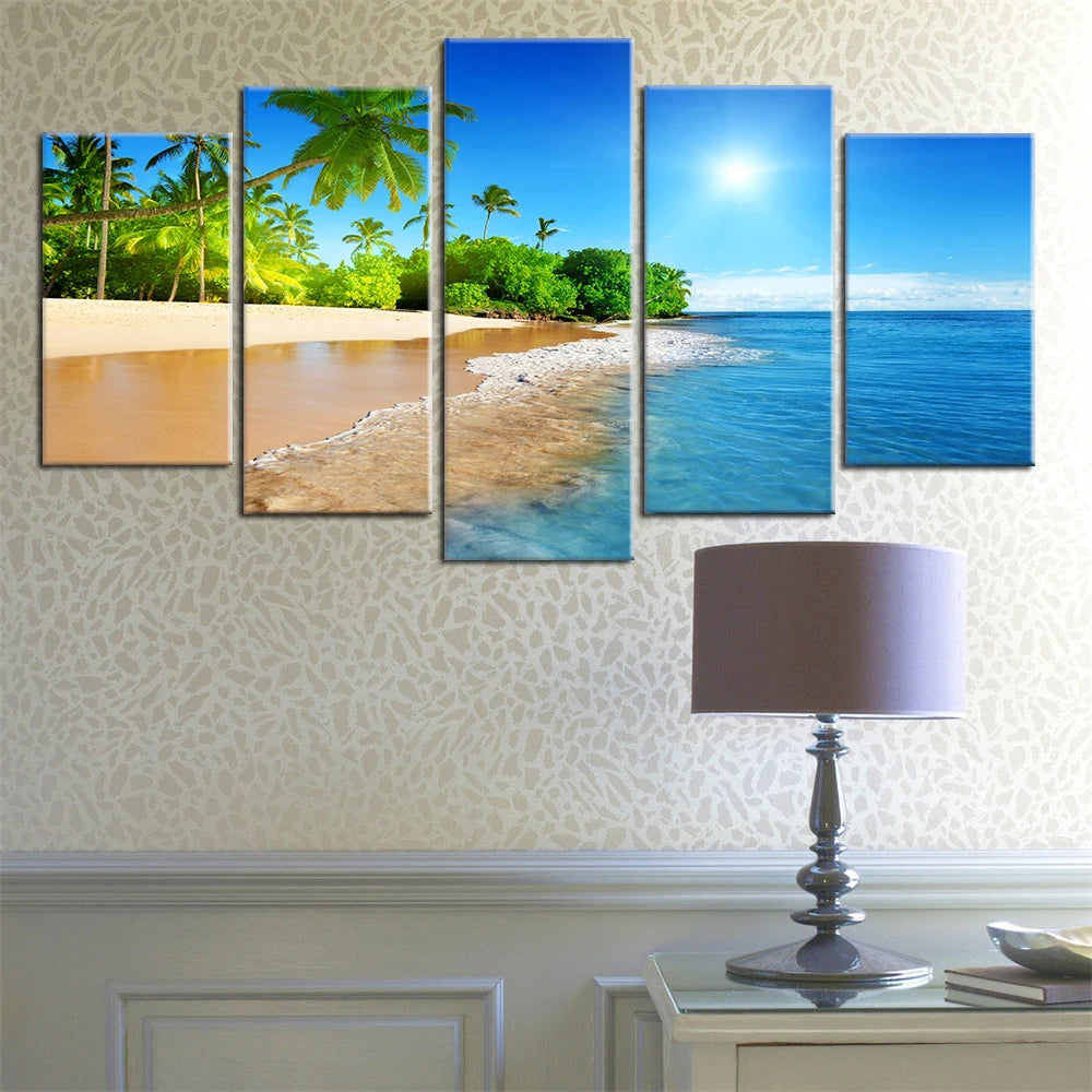 5 Pieces Sea Water Paintings