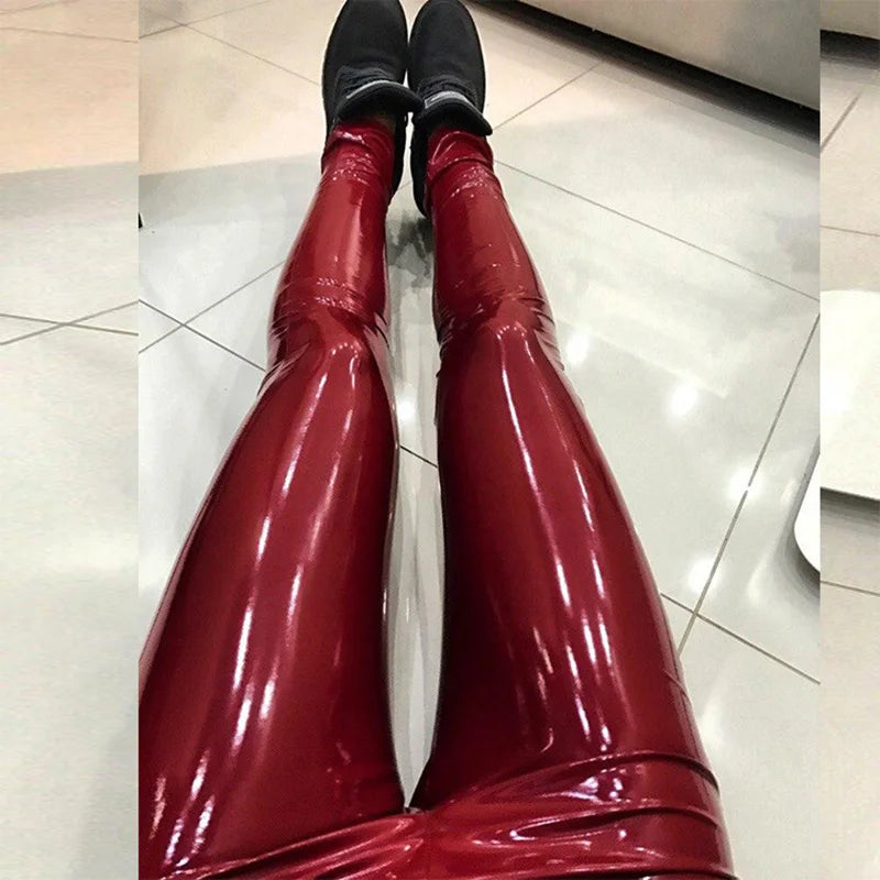 Women Leather Black Pants Leggings - admstore
