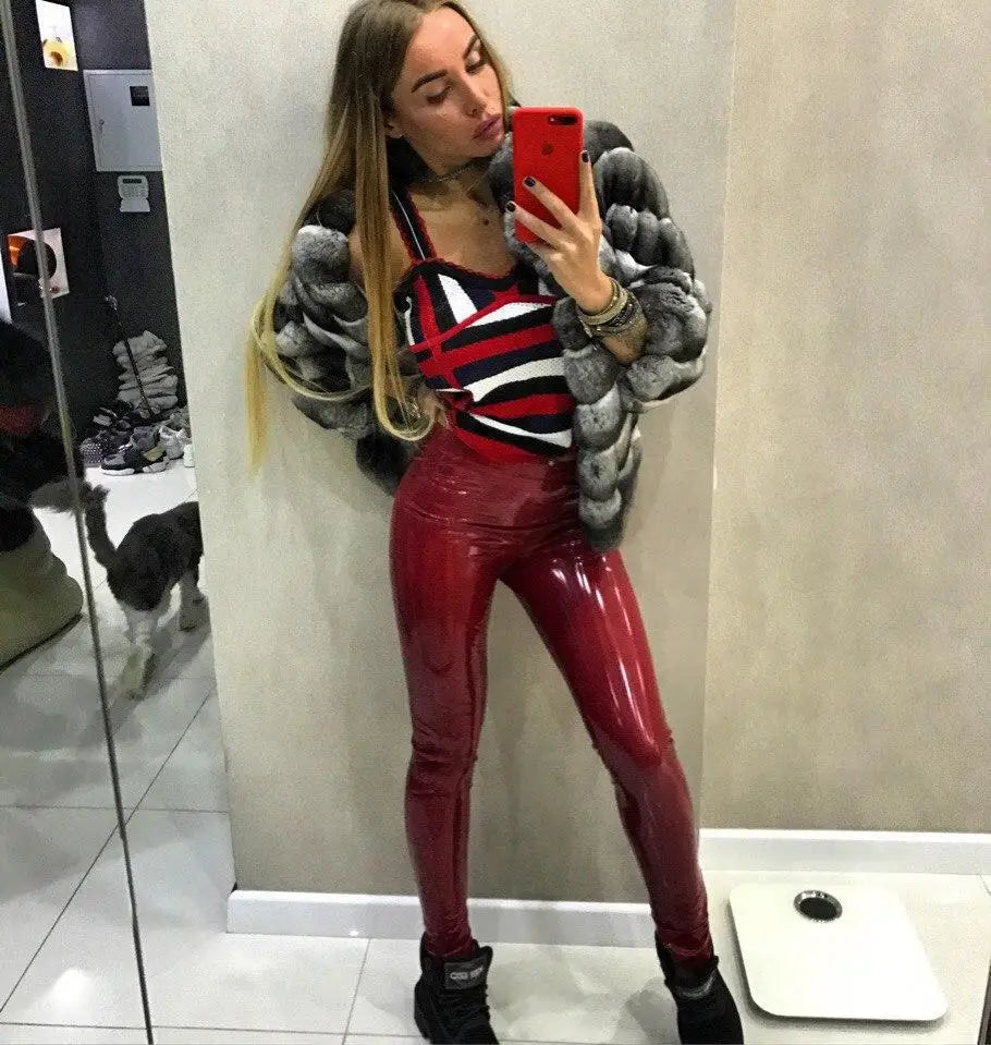 Women Leather Black Pants Leggings - admstore