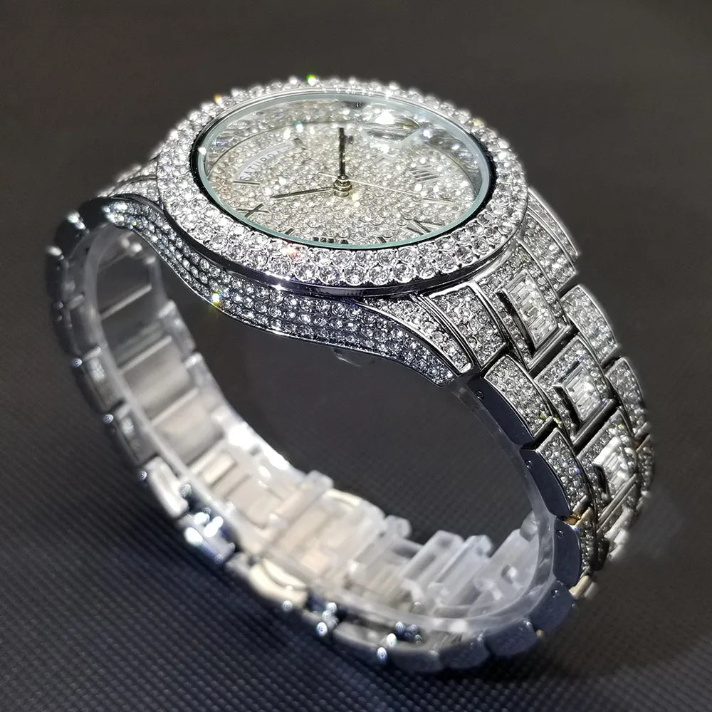 Hombres Lujo Diamante Cuarzo Impermeable
