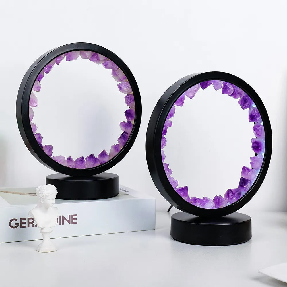 LED Rechargeable Lamp Natural Quartz Amethyst