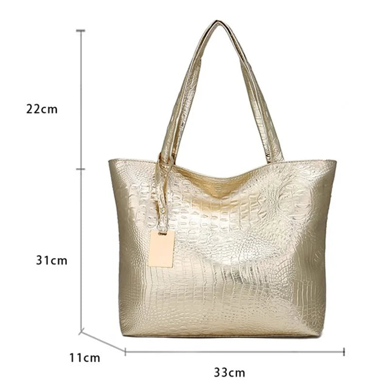 Women Casual Crocodile PU Leather Bag