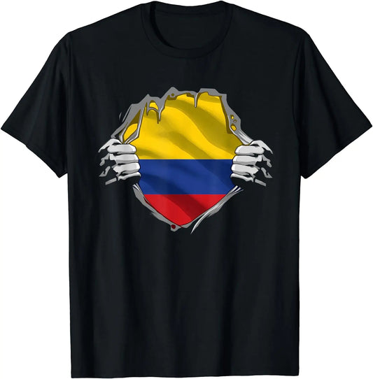 T-shirt con bandiera della Colombia 100% cotone