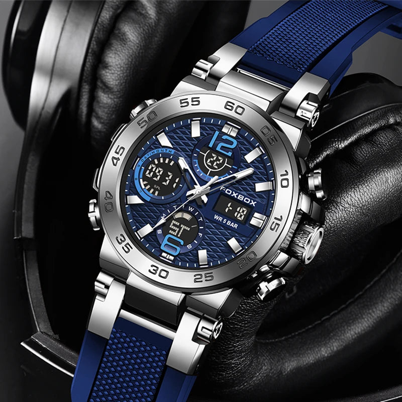 Men LCD Display Watch Waterproof