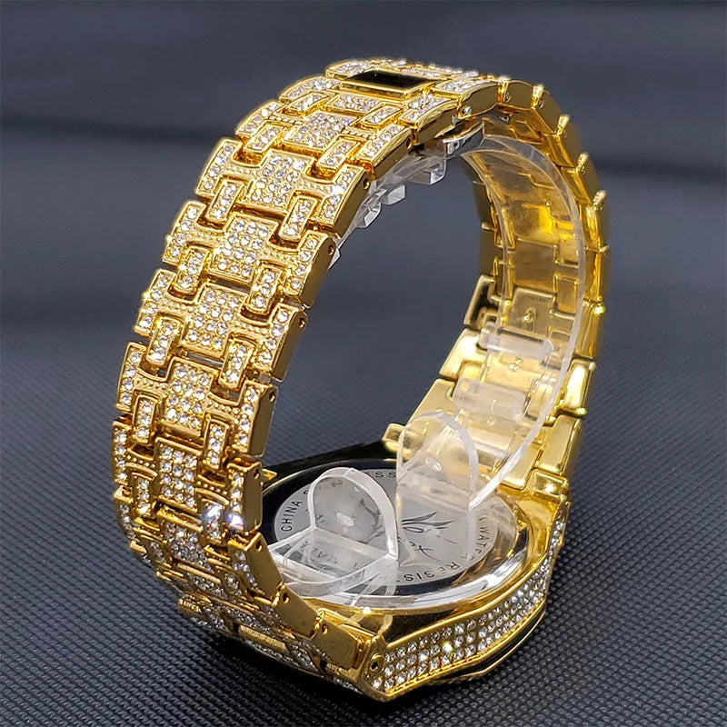 Men Watch Luxury Diamond Waterproof