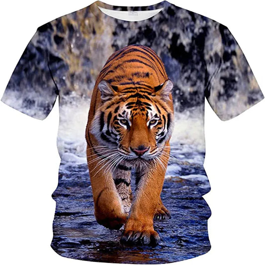 Magliette grafiche da uomo con grafica 3D Tiger