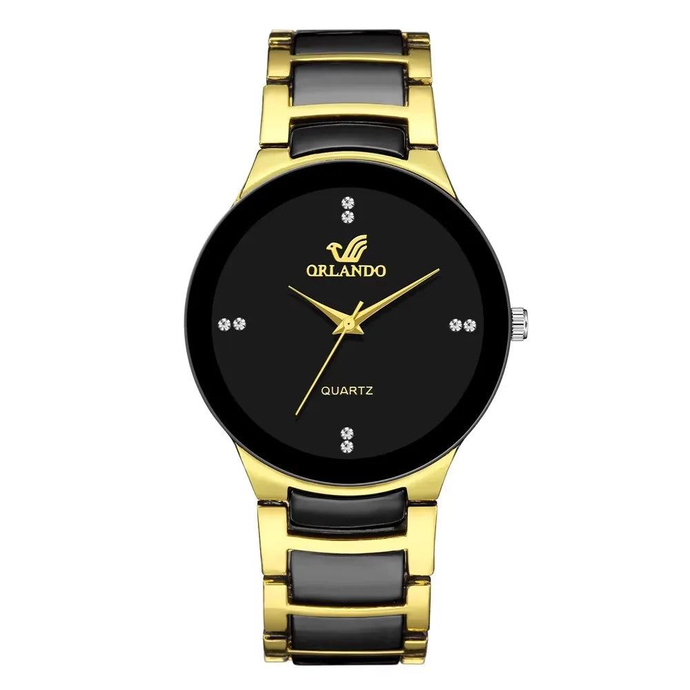 Men dial steel quartz watch
