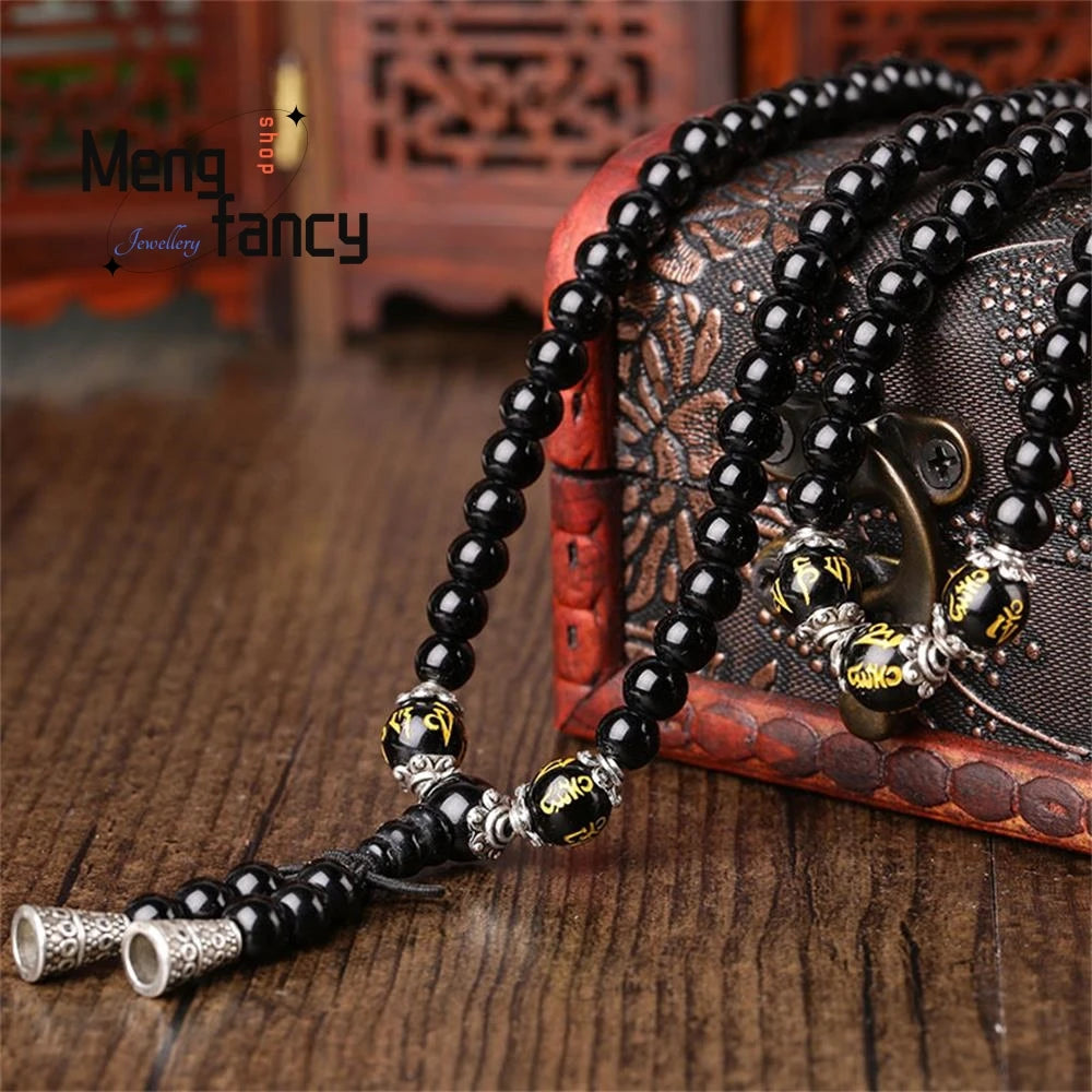 Necklace Obsidian Tiger Eye Stone Unisex - admstore