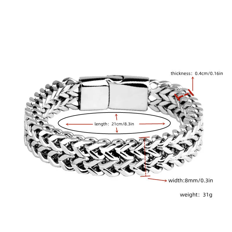 Stainless Steel Braided Double  Bracelet
