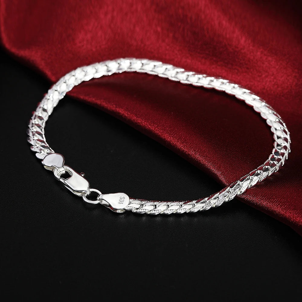 Men Jewelry 925 Sterling Silver Necklace Bracelet