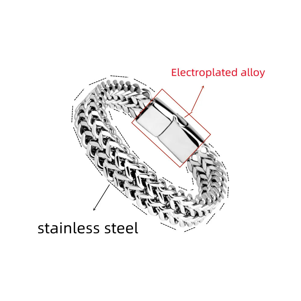 Stainless Steel Braided Double  Bracelet