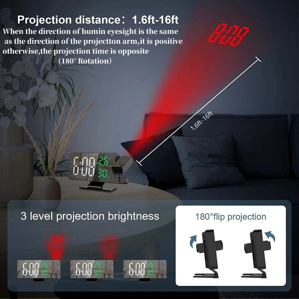 180° Rotation Alarm Clock