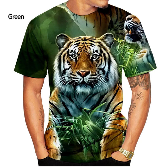 T-shirt da uomo con stampa tigre 3D