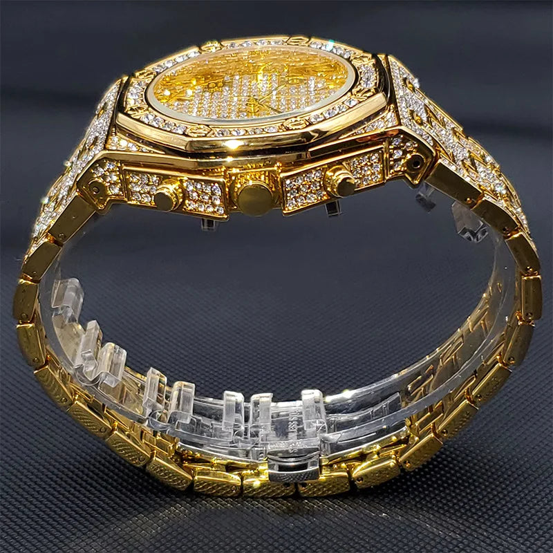 Men Watch Luxury Diamond Waterproof
