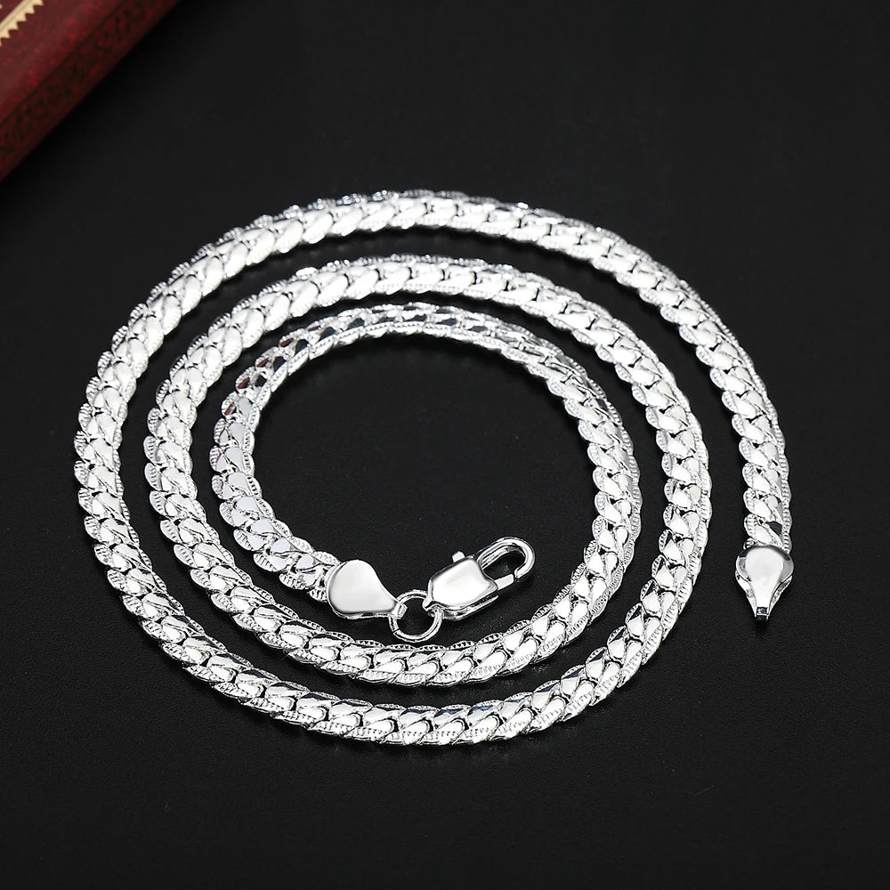 Men Jewelry 925 Sterling Silver Necklace Bracelet
