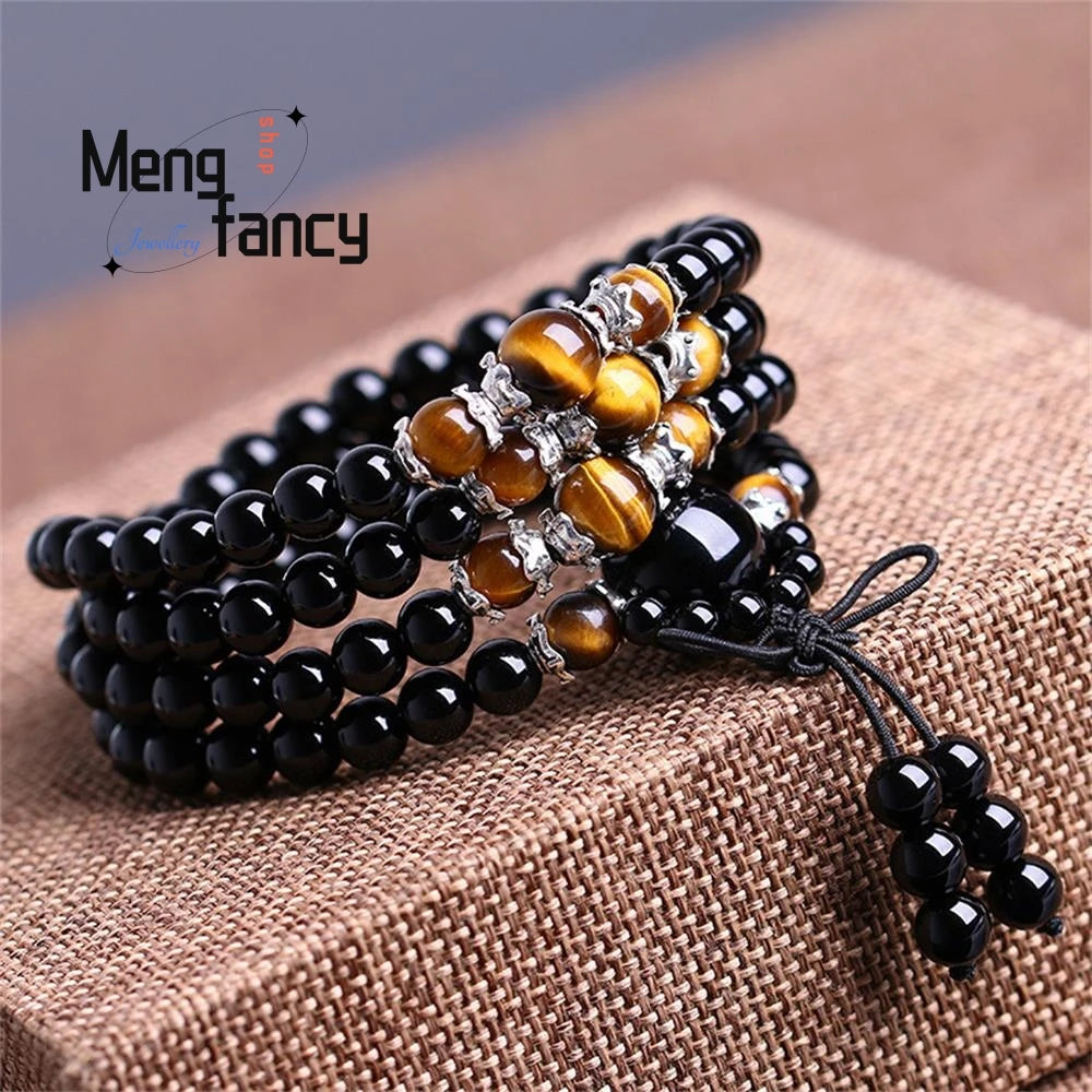 Necklace Obsidian Tiger Eye Stone Unisex - admstore