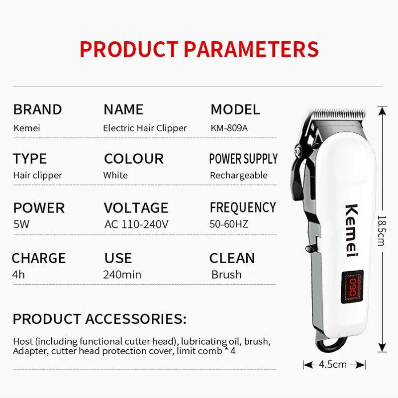Professional hair clipper cordless