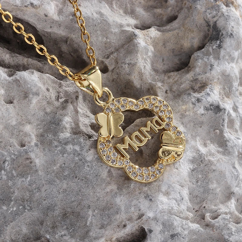 Women Exquisite Zircon Butterfly Necklace