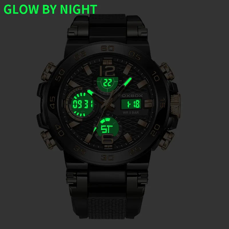 Men LCD Display Watch Waterproof