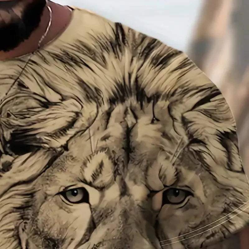 Men Lion Stretch T-shirt
