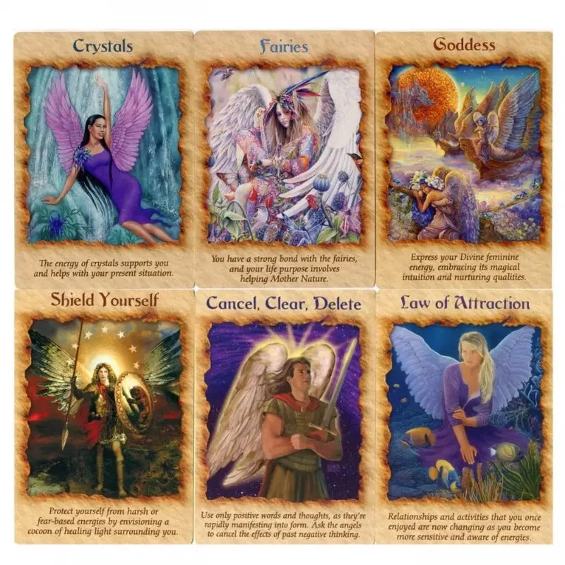 44 tarjetas de oráculo de ángel.