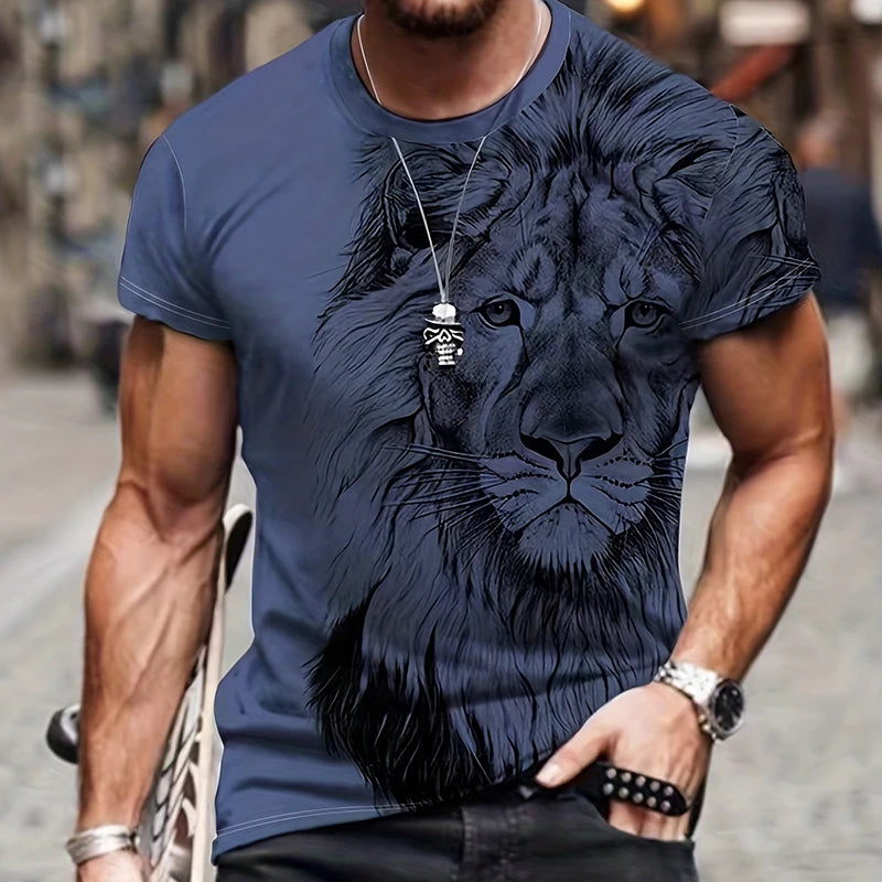 Men Lion Stretch T-shirt