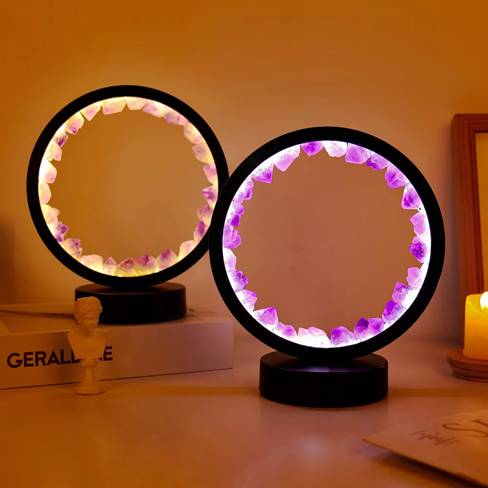 LED Rechargeable Lamp Natural Quartz Amethyst