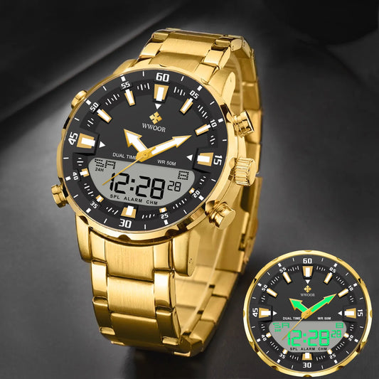Uomo nuovo orologio digitale di lusso LED al quarzo impermeabile