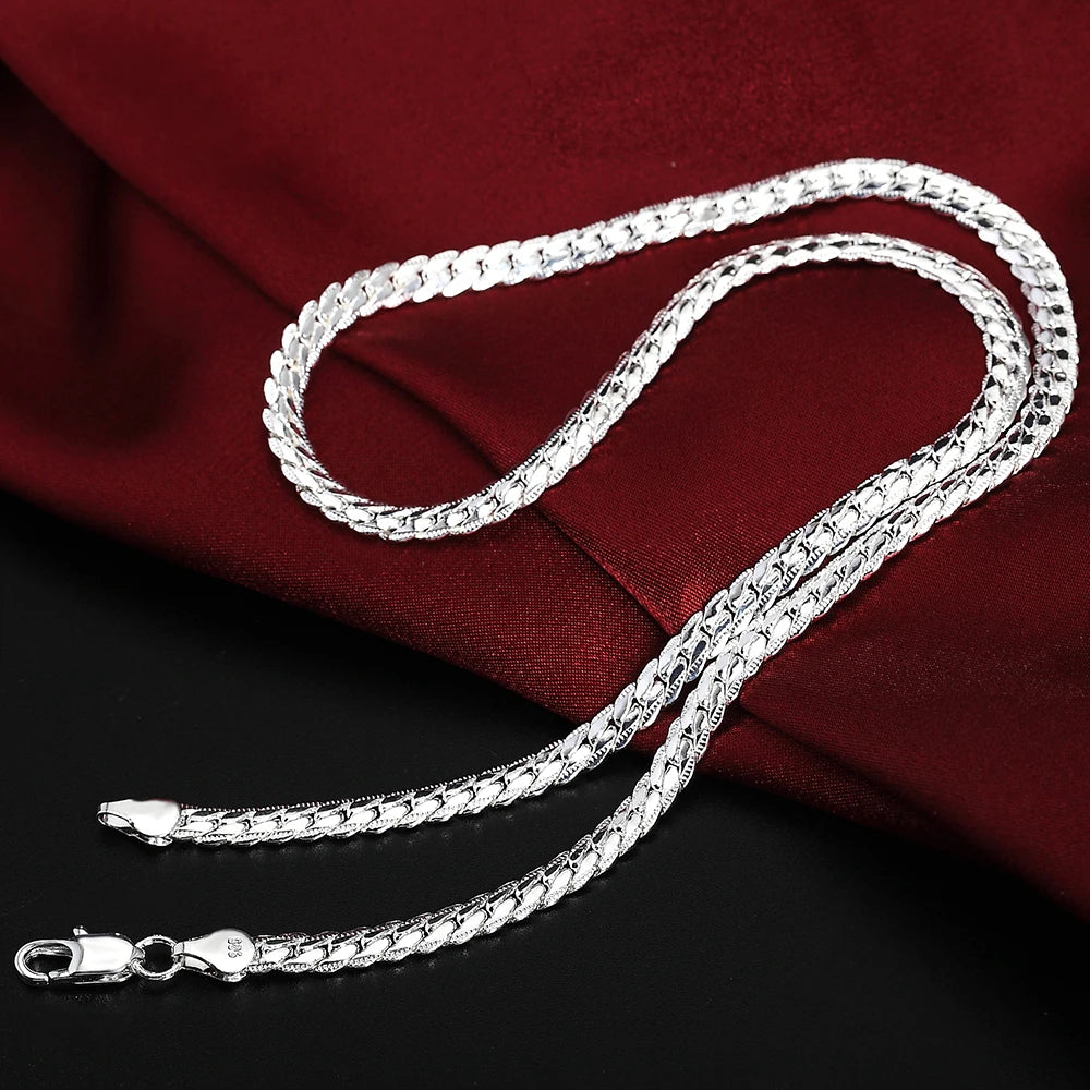 Men Jewelry 925 Sterling Silver Necklace Bracelet