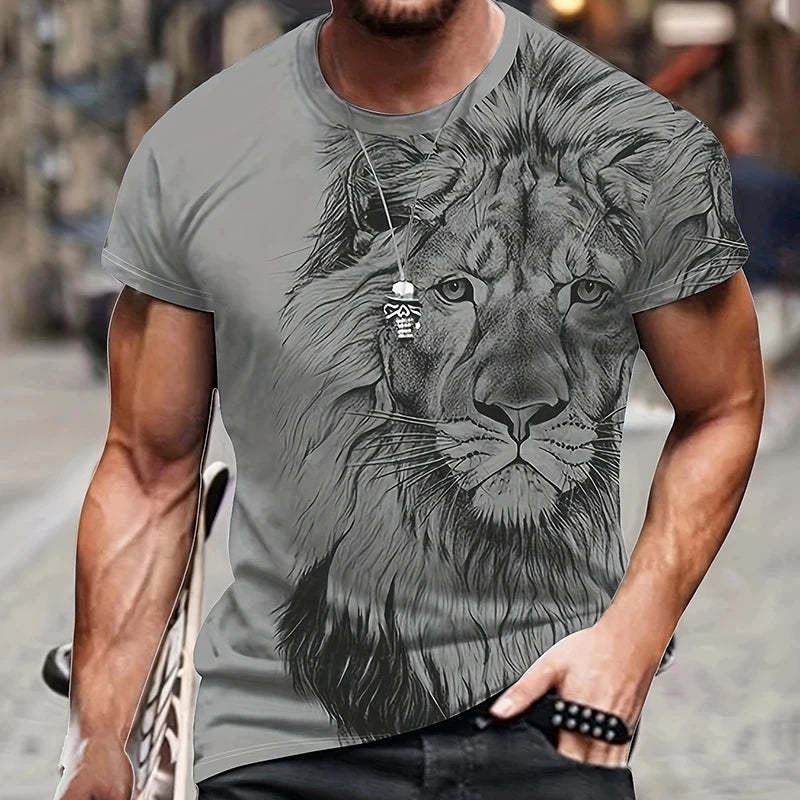 Men Lion Stretch T-shirt