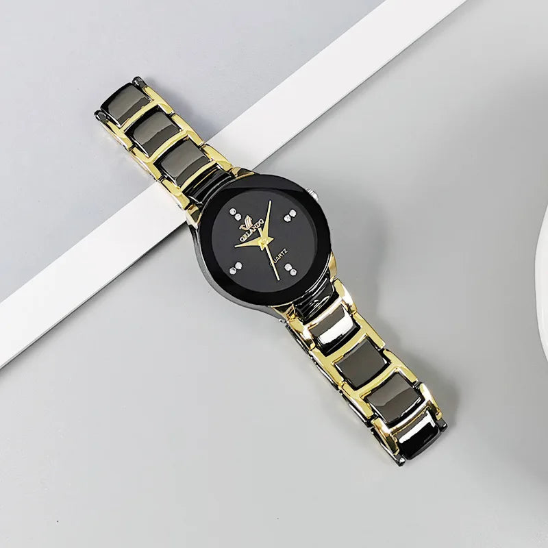 Men dial steel quartz watch