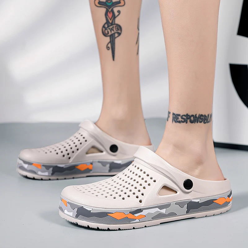 Men Slippers Causal Breathable Clogs